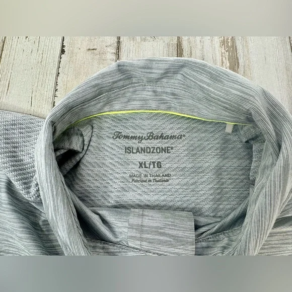 Tommy Bahama IslandZone Polo Shirt Short Sleeve Golf Performance Gray Men XL - Picture 7 of 10